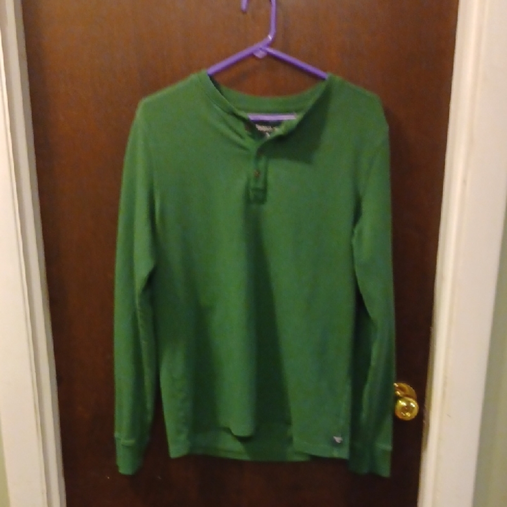 Toad&Co Forest Green Long Sleeve Henley Size Medium
